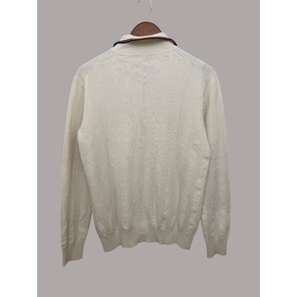 Todd Snyder Mens Cream Polo Sweater Silk-Cotton Blend M Tailored Quality - Picture 5 of 6